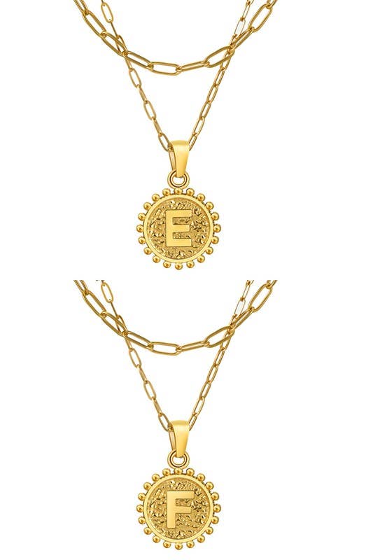 DOUBLE CHAIN INITIALS PENDANT NECKLACE_CWAJE106_B20621