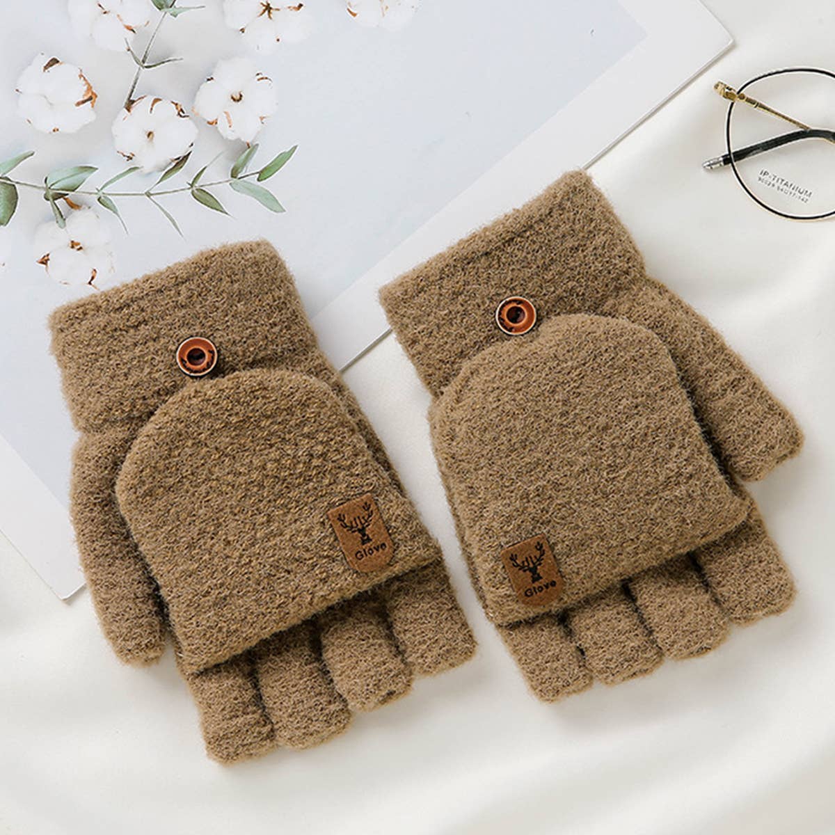 MEN S WINTER FLIP MITTENS KNIT HALF FULL FINGER_CWAG0524