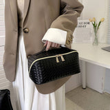 NEW WOVEN PU LEATHER LARGE CAPACITY COSMETIC BAG_CWAB4463