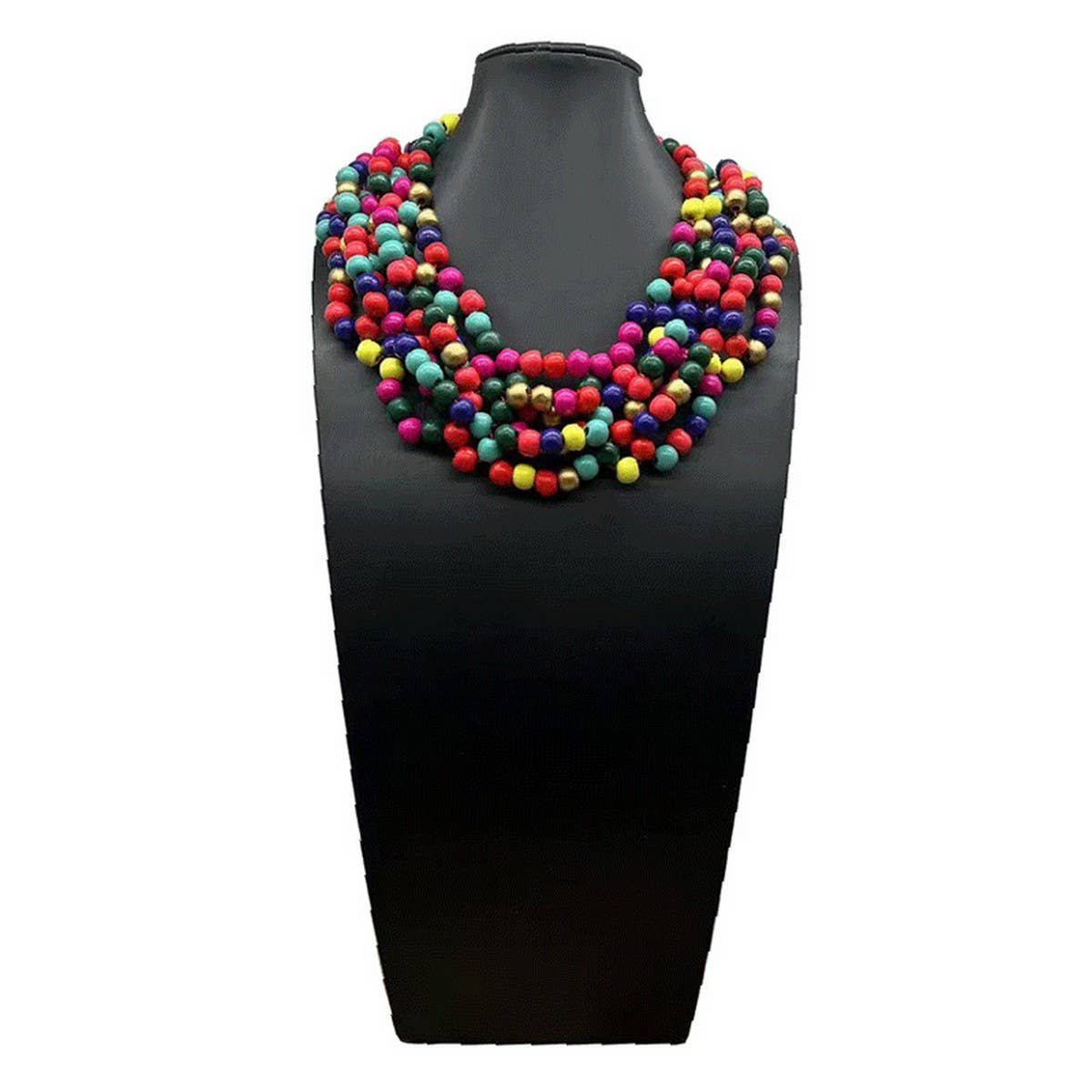 ETHNIC STYLE COLORFUL WOODEN BEADS WOVEN NECKLACE_CWMM4860