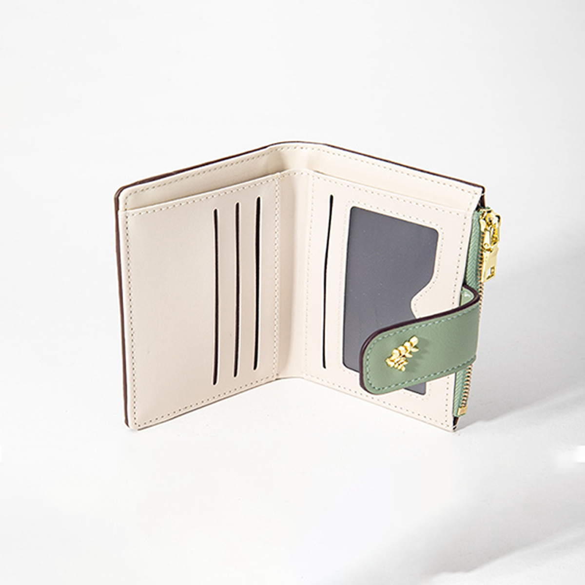 Fresh Floral Colorblock Mini Wallet With Zipper_Cwab06212