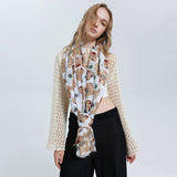 SATIN SILK SCARF COLORFUL SUN PROTECTION SHAWL_CWASC0687