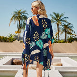 FLOWER PRINT FRONT OPEN KIMONO FOR SUMMER CARDIGAN_CWASC0798