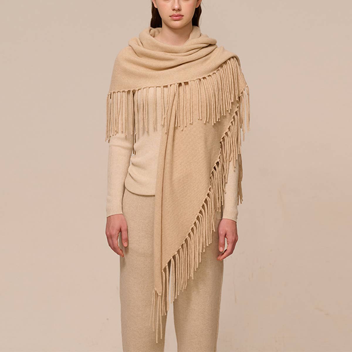 Wome Warm Triangle Scarfcashmere Knit_Cwasc2703