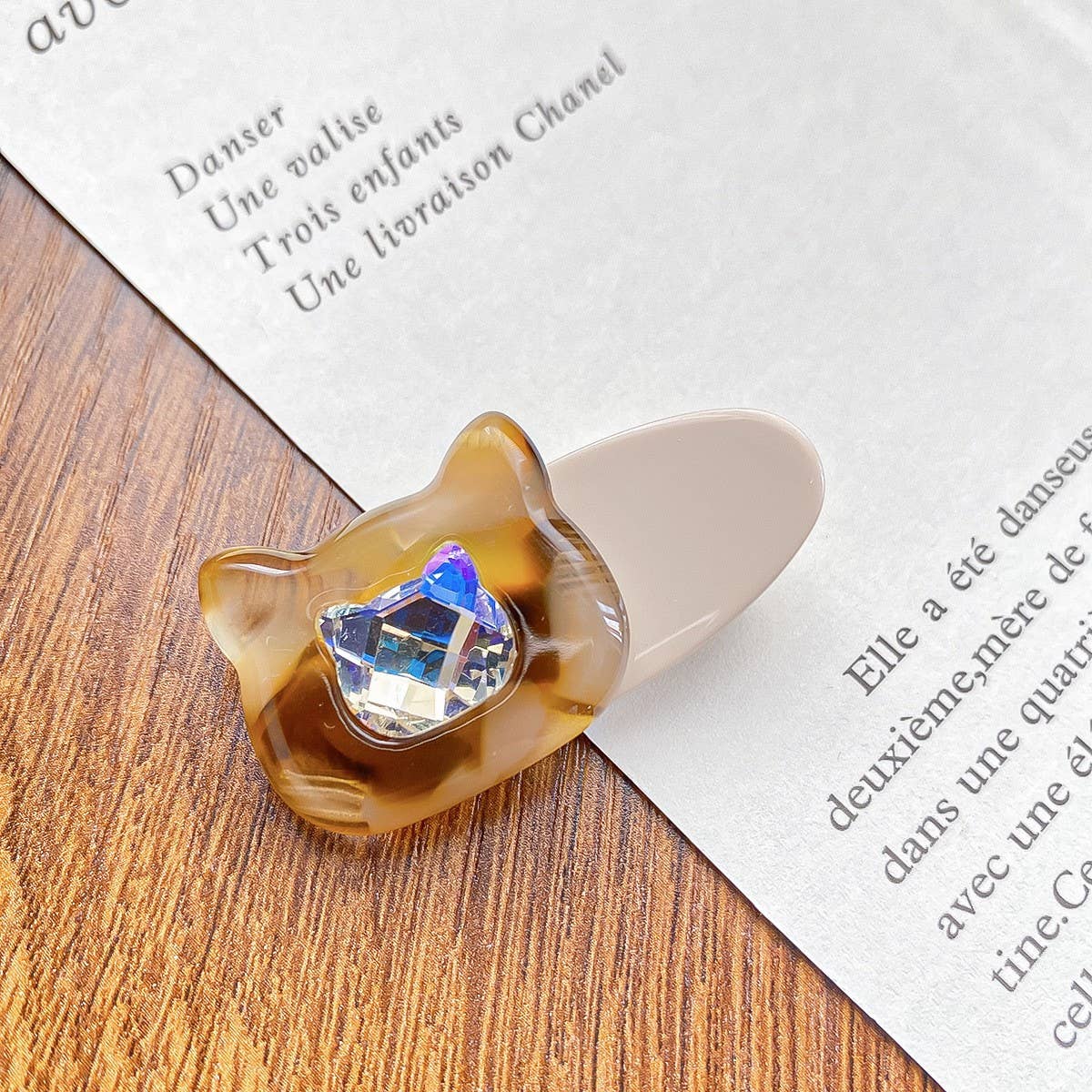 CUTE CAT HAIR CLIP RHINESTONE DUCKBILL BANG PIN_CWAHA0734