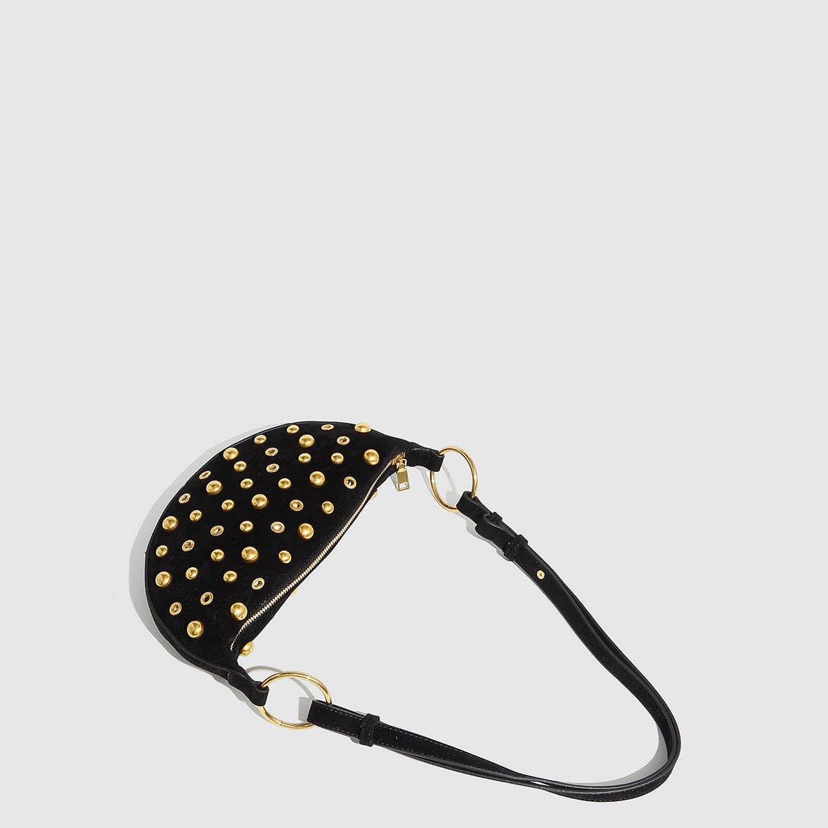 Studded Polka Dot Punk Shoulder Bag For Women_Cuab00617