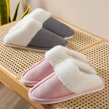 FAUX SUEDE FUZZY SLIPPERS WOMEN MEN_CWSHS0267