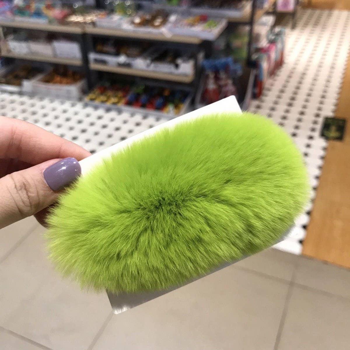 FURRY MINK HAIR CLIP CUTE FLUFFY BB BARRETTE_CWAHA3308