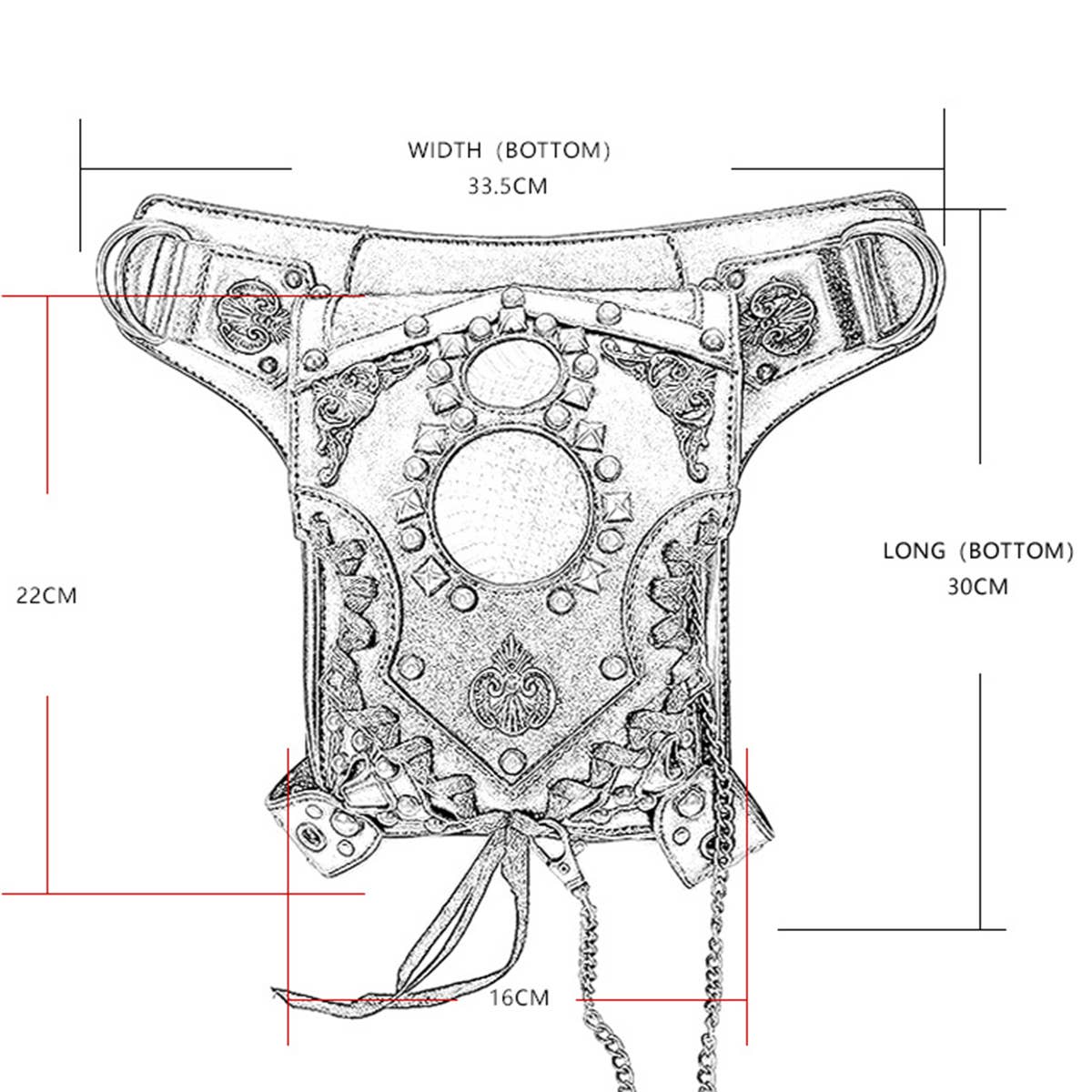 STEAMPUNK ONE SHOULDER DIAGONAL BAG PURSE_CWAB0639