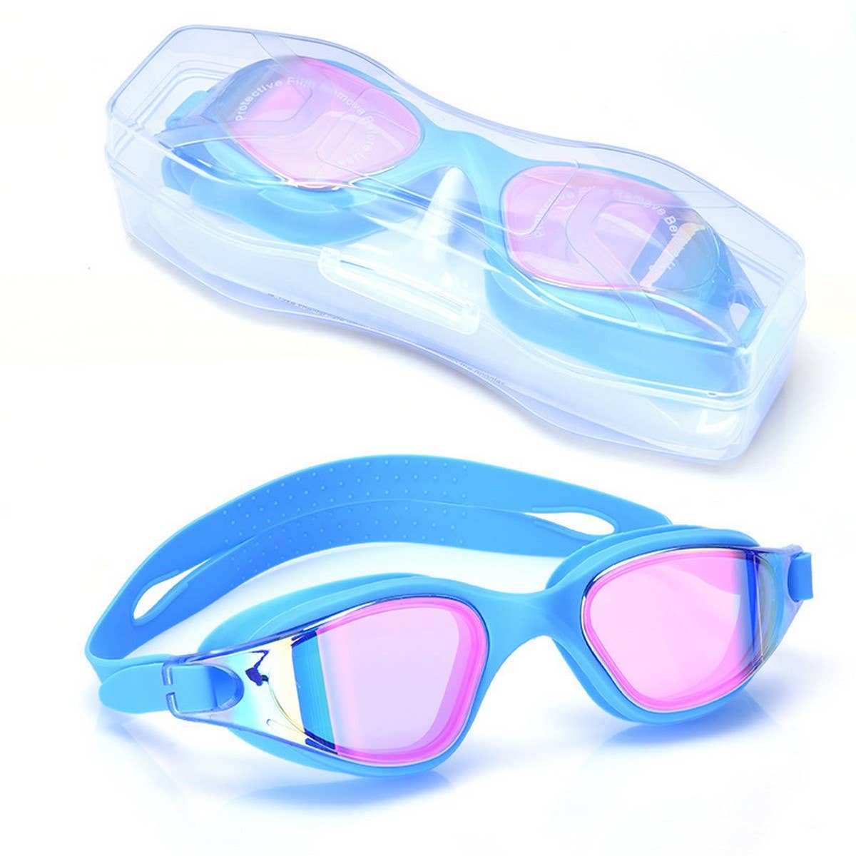 SILICONE ONE PIECE SWIM GOGGLES HD ANTI FOG LENS_CWASG1042