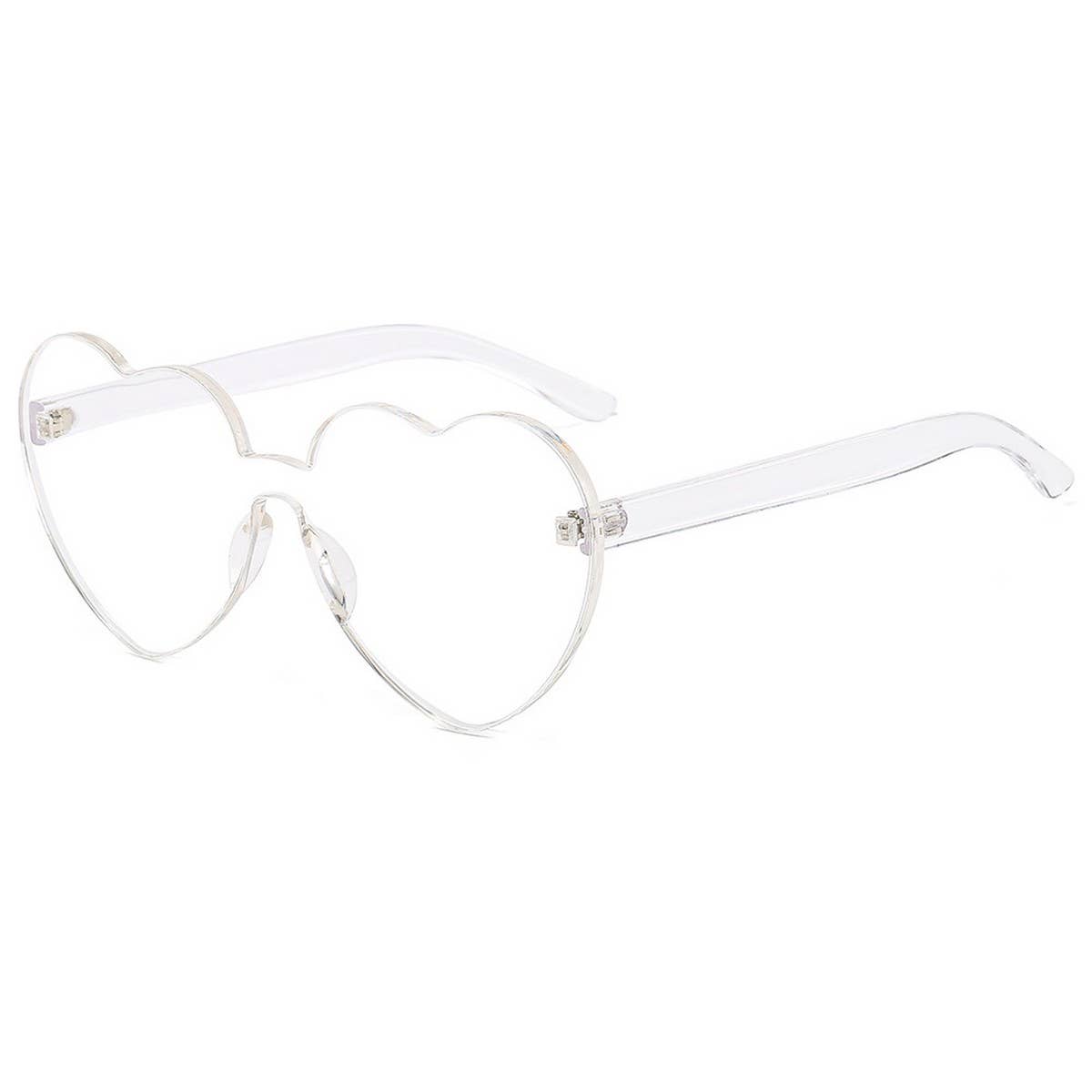 FRAMELESS HEART JELLY COLOR THICK SUNGLASSES_CWASG1194