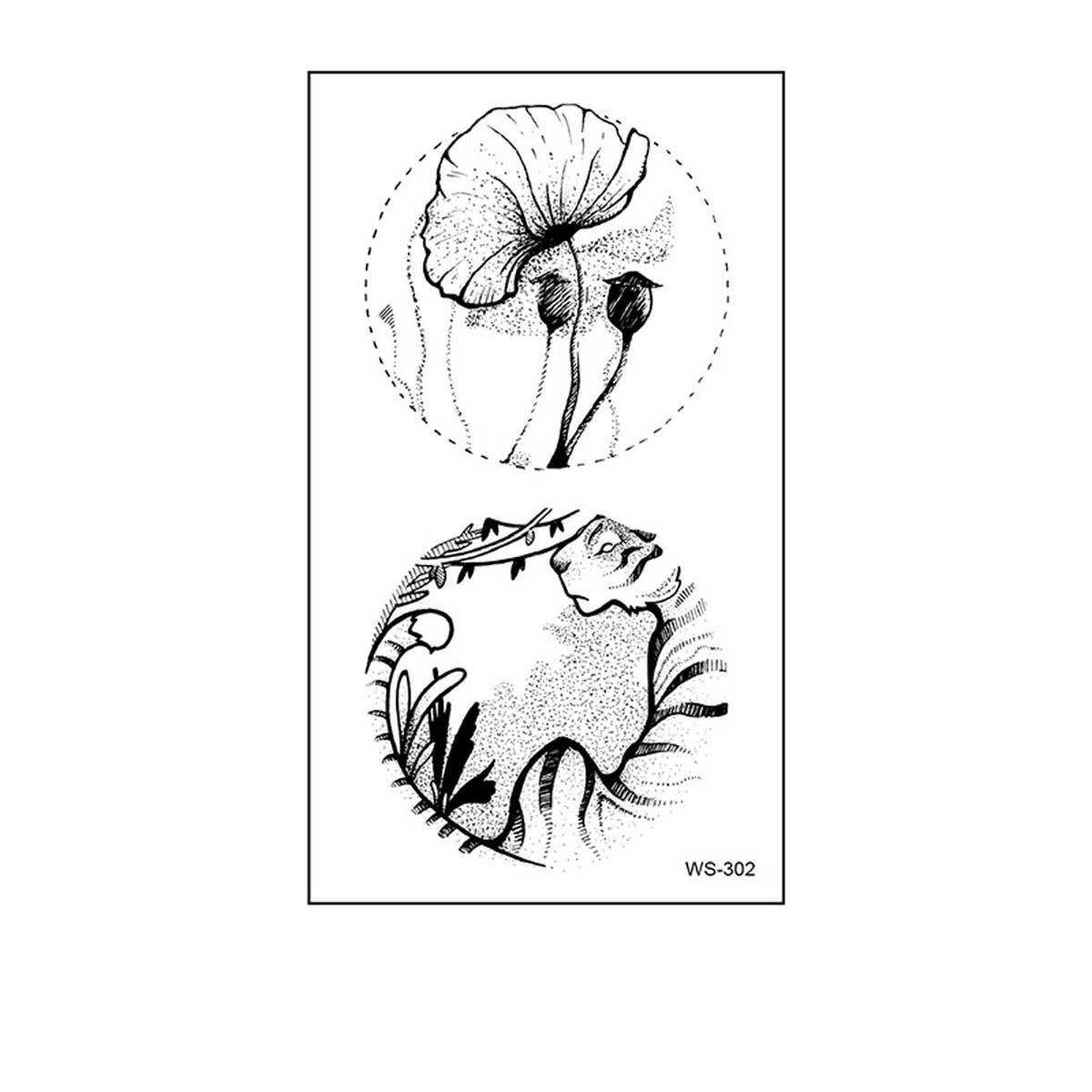 MINIMALIST NATURE TATTOO STICKERS WHALE FOREST_CWMM8365