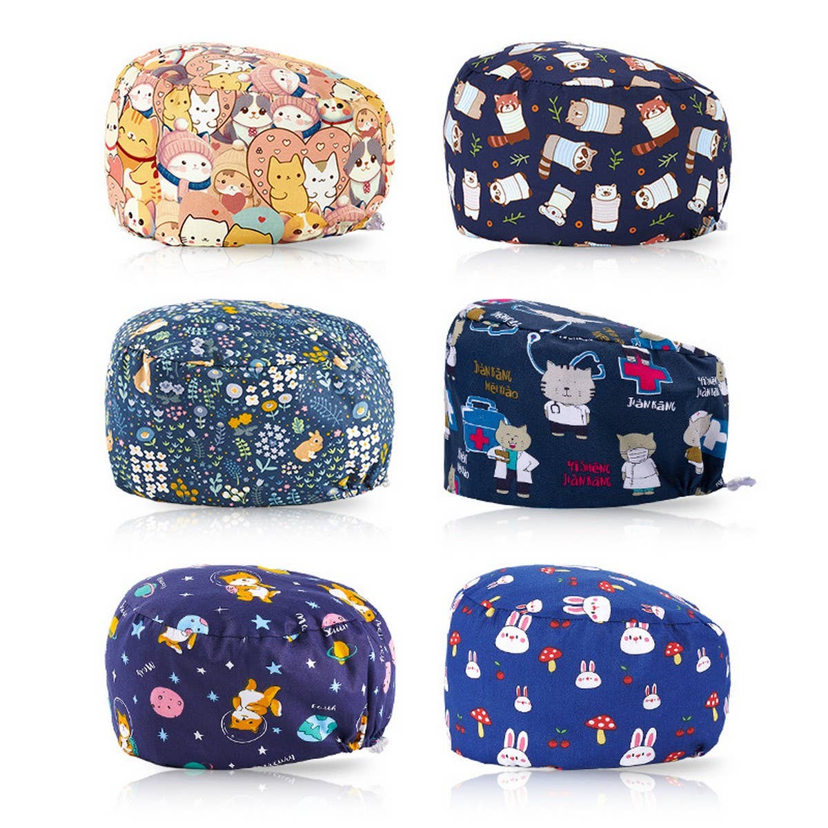 NURSE HAT PURE COTTON PRINTED ROUND HAT WORK HAT_CWAH3337