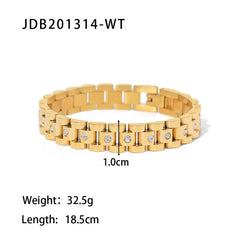 18K GOLD ROUND WHITE ZIRCON DELICATE BRACELET_CWAJE4796