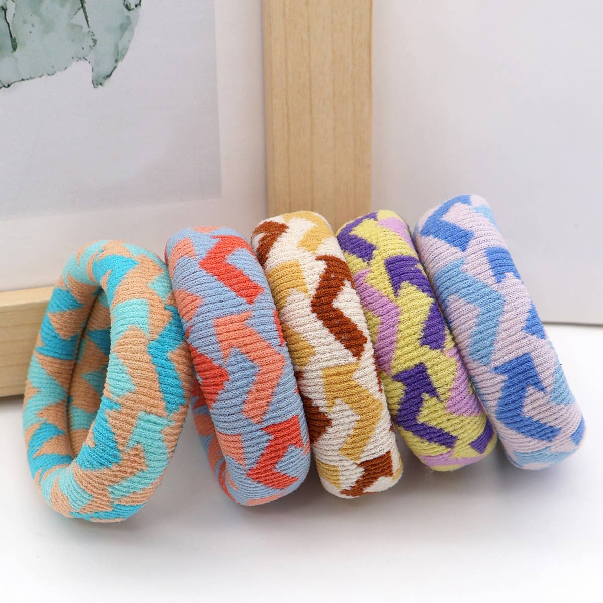 FASHION WIDENED HAIR TIES5PCS BOX_CWAHA0504