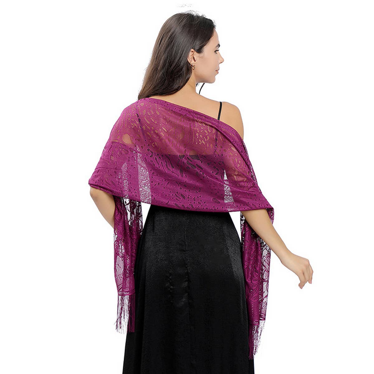 NEW FLOWER LACE EVENING SHAWL_CWASC1089