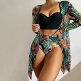 SEXY SWIM COVER UP MULTICOLOR PRINTING BIKINI_CWMW0181