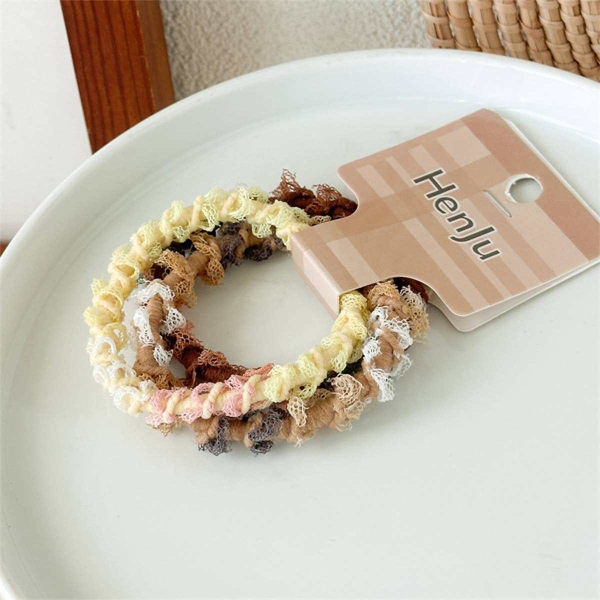 3-Pack Colorful Elastic Hair Ties Lace Edge_Cwaha07519