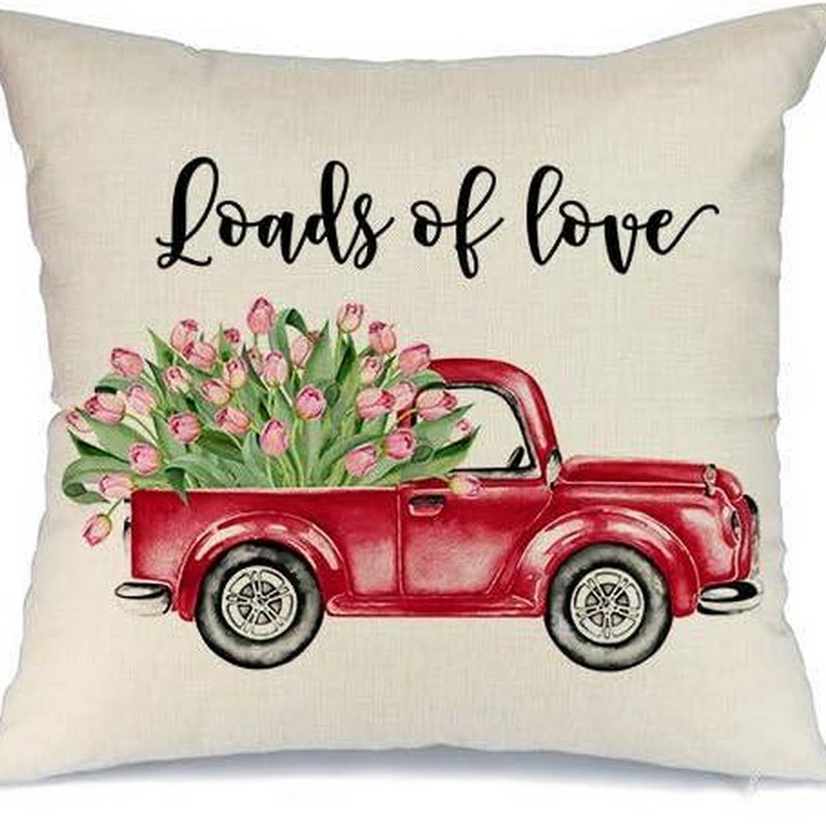 HOME PRINTED RED LOVE PILLOW COVER_CWMM0772