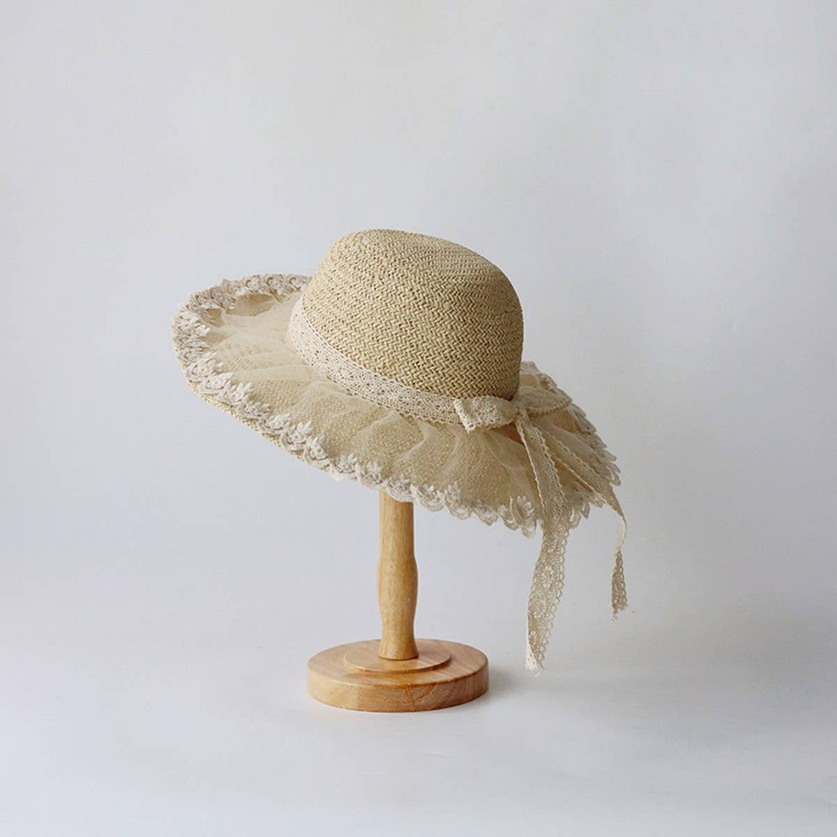 SUMMER HAND WOVEN LACE STRAW HAT FOR WOMEN_CWAH3508