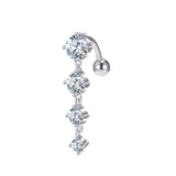 4 ZIRCON STAINLESS STEEL REVERSIBLE BELLY RING_CWMM9458