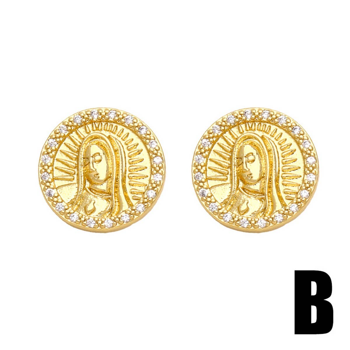 RETRO VIRGIN MARY EARRINGS_CWAJE0975