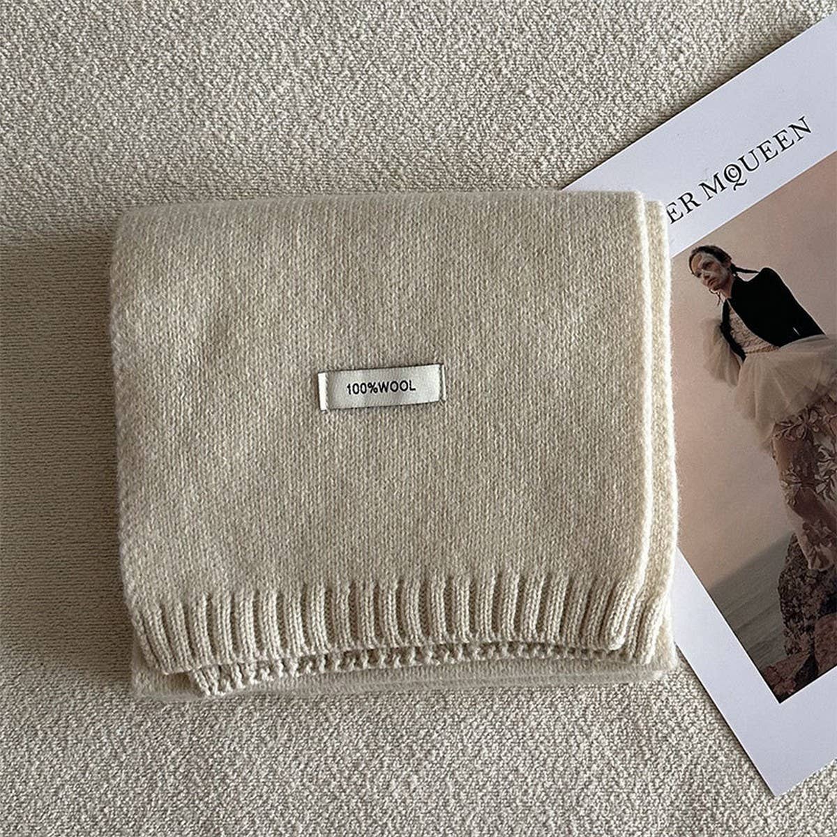 Wool Knit Narrow Scarf Warm Winter Neck Scarf_Cwasc2279