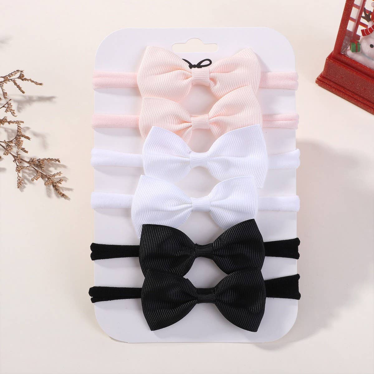 KIDS BOW HEADBAND SET ELASTIC NYLON NO MARKS_CWAHA6720