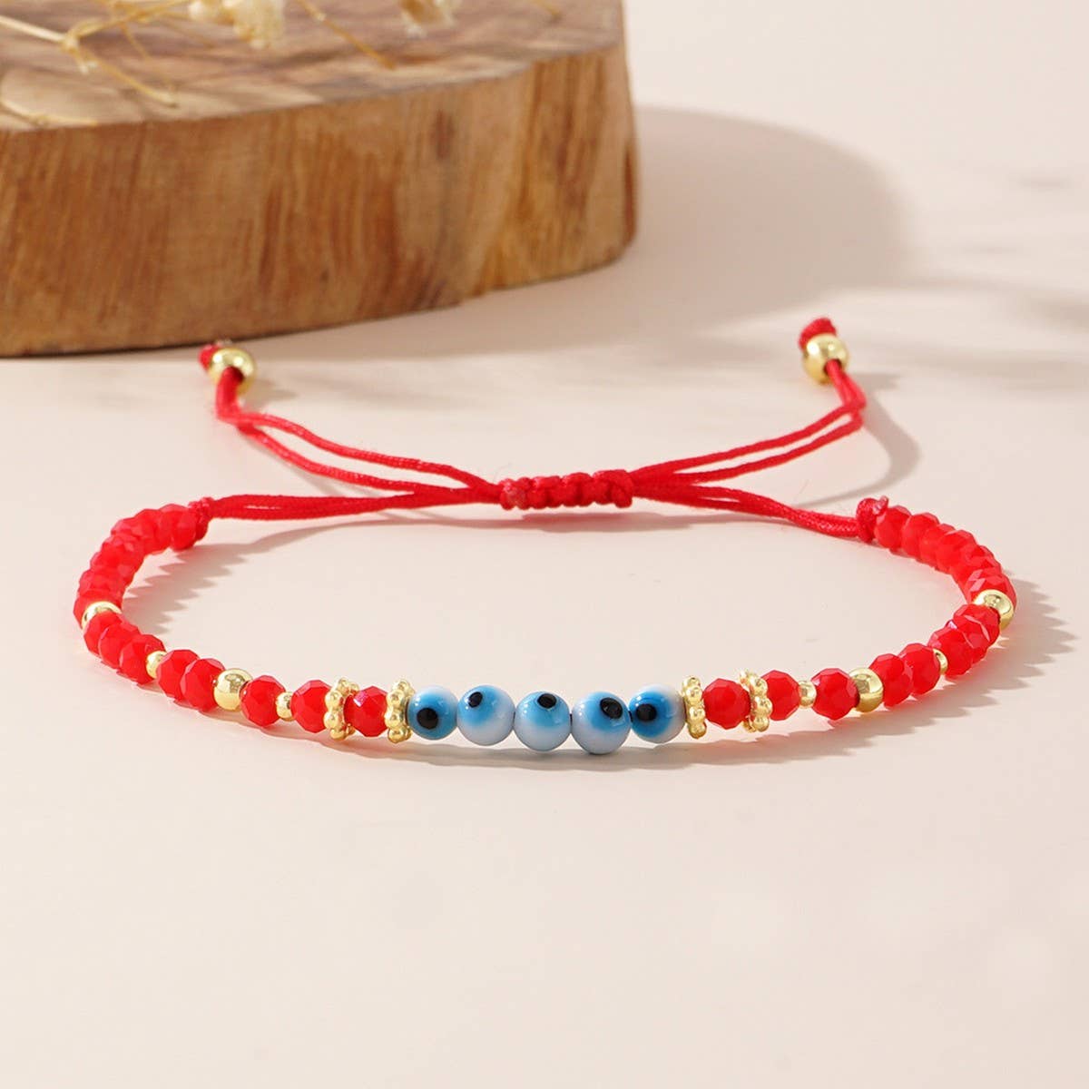 MULTI COLOR GLASS FLAT DEVIL EYE BRACELET_CWMM3848