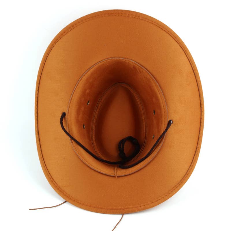 Vintage Artsy Western Cowboy Hat Suede Velvet Hat