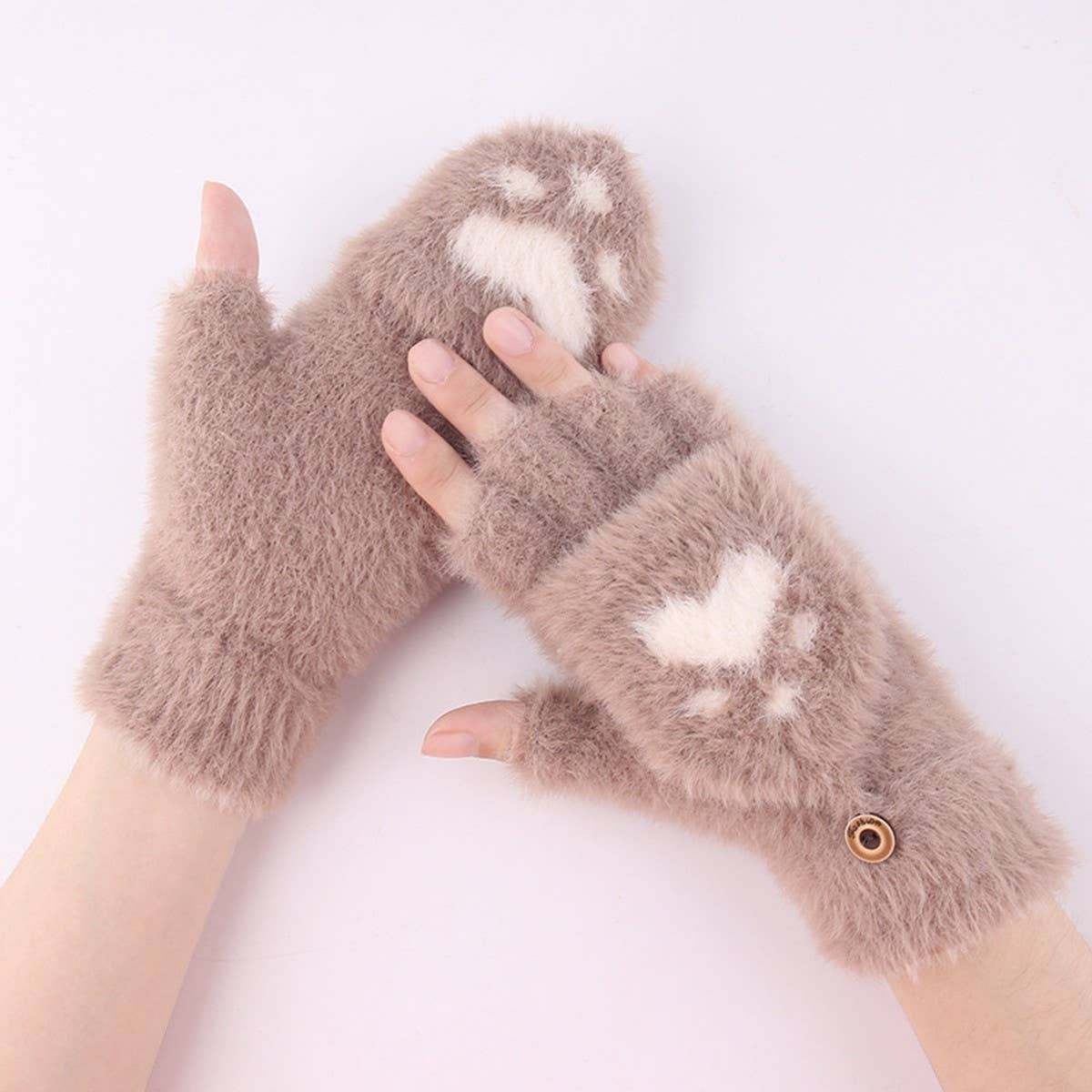 NEW WOMENS FLAP KNITTED FINGERLESS GLOVES_CWAG0247