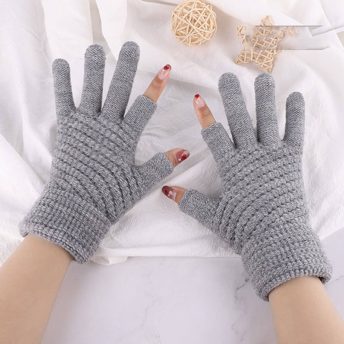 Women'S Winter Knitted Gloves With Two Fingers_Cwag0234