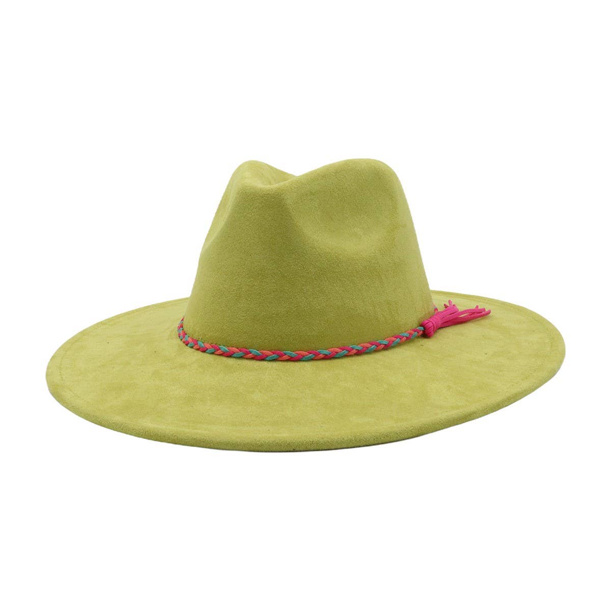 Unisex Suede Wide Brim Fedora Hat Couple Style_Cwah04448