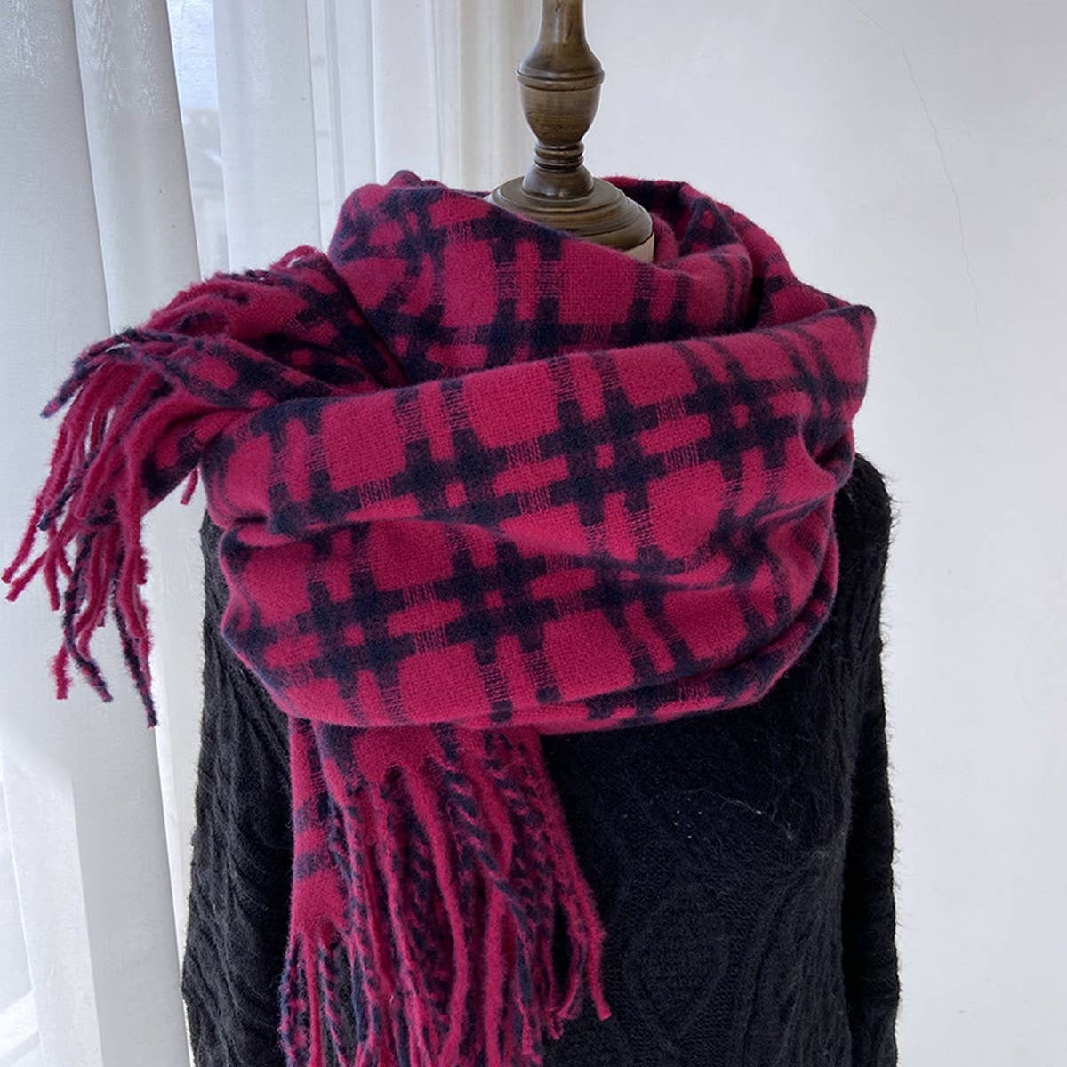 RETRO PLAID SCARF SOFT WARM COUPLE WINTER WRAP_CWASC1471