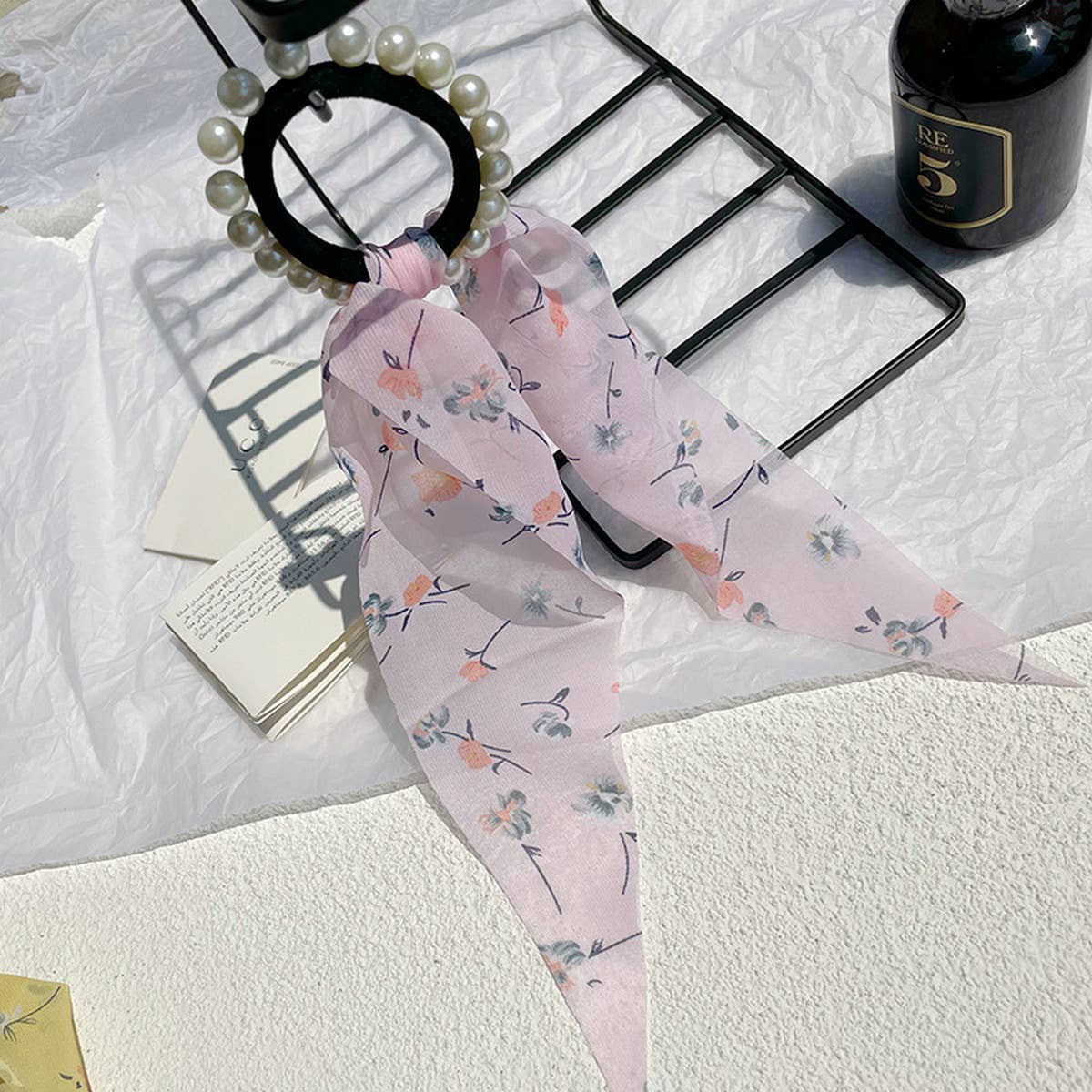 Women Pastoral Style Ribbon Pearl Hairband_Cwaha0763