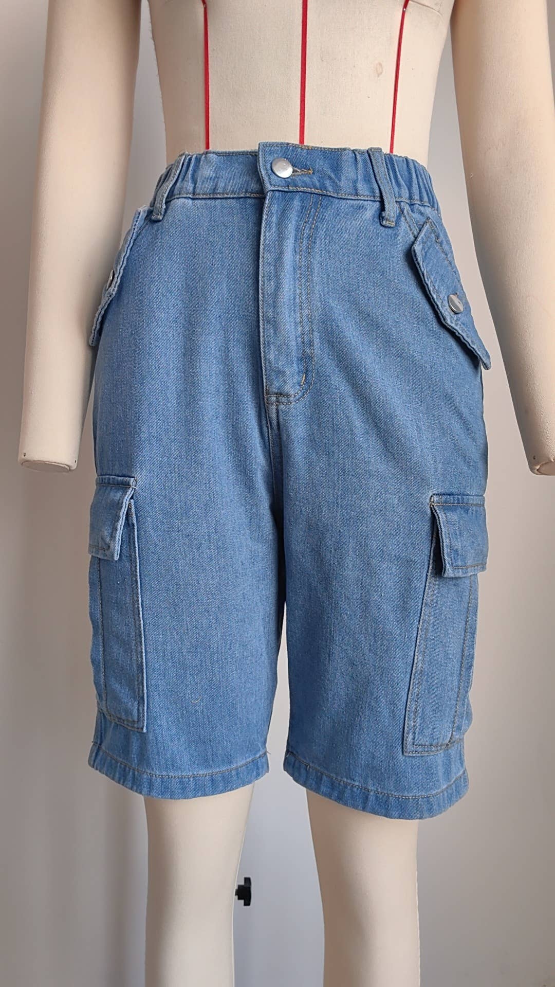 Washed Cargo Cropped Casual Shorts