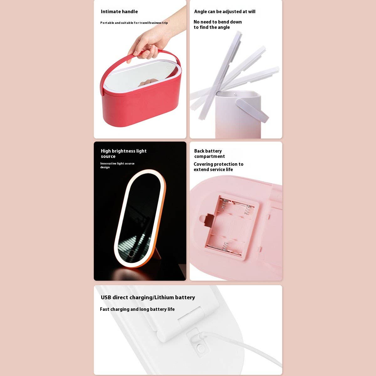 PORTABLE DRESSING BOX WITH LED LIGHT MIRROR_CWMM5633