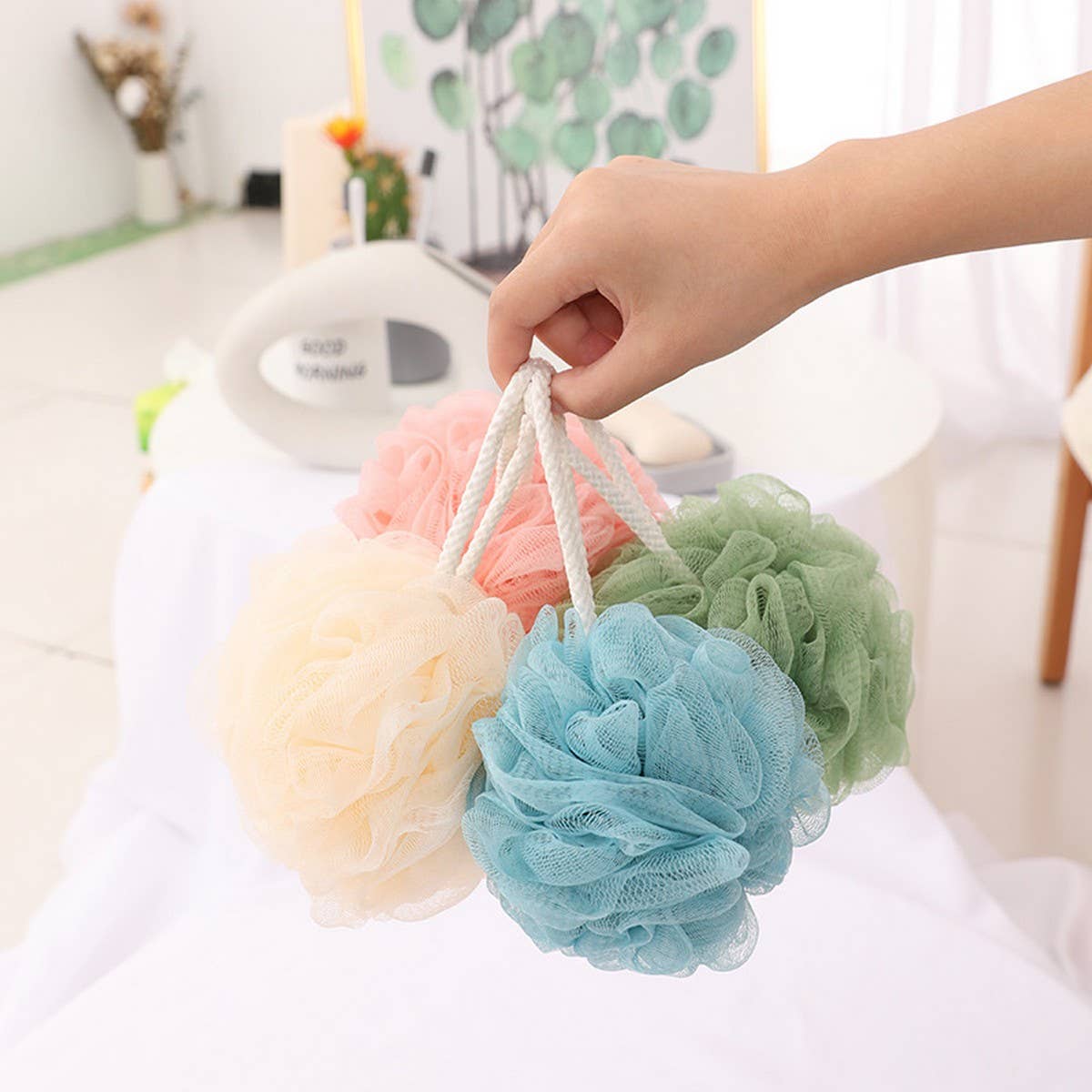 BATH POUF COLORFUL BATH FLOWER BALL_CWMM3382