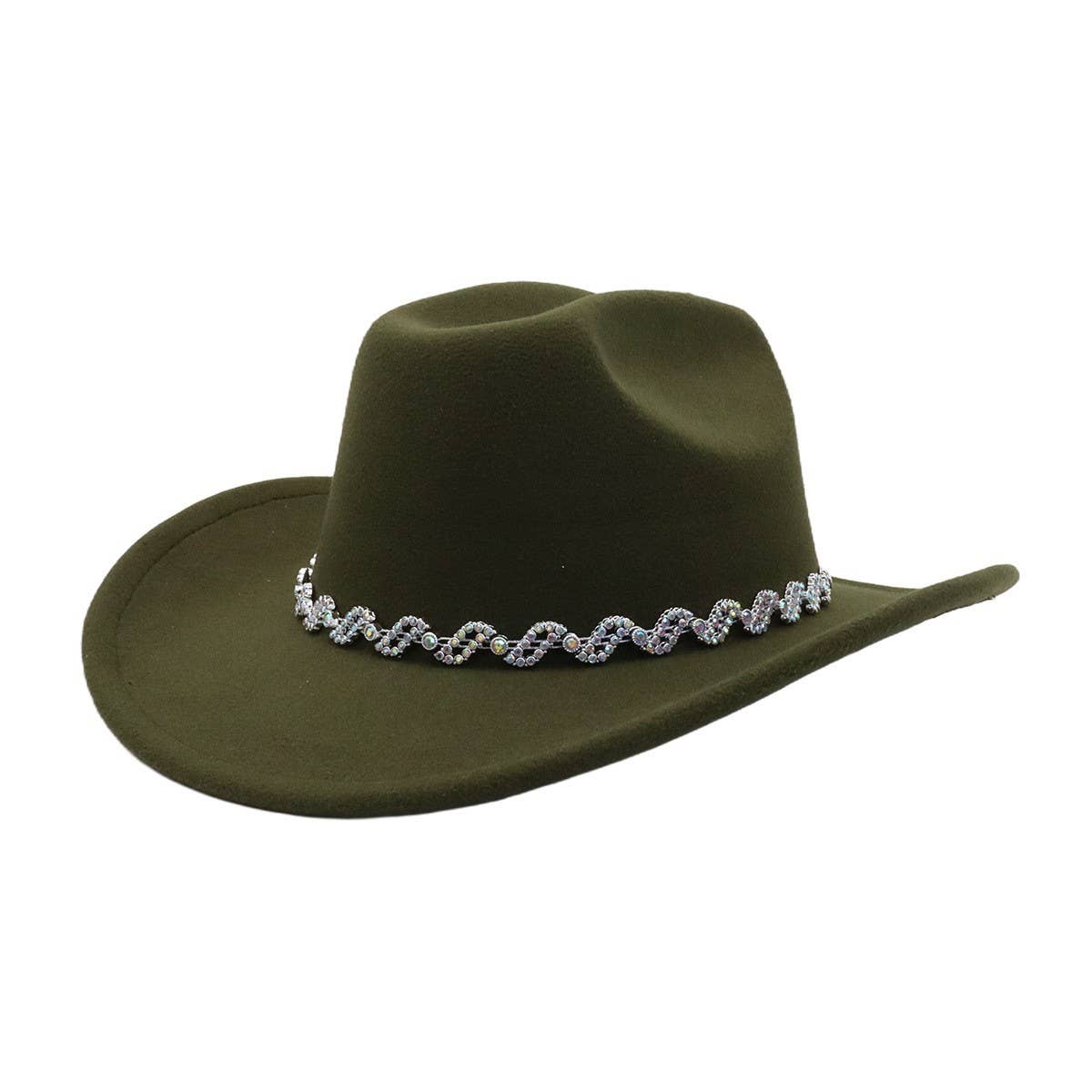 New Wool Fedora Cowboy Hat Western Ethnic Style_Cwah04460