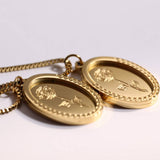 STAINLESS STEEL VINTAGE ROSE PENDANT NECKLACE_CWMM3777