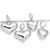 SILVER HEART SHAPED PENDANT EARRINGS_CWAJE1034