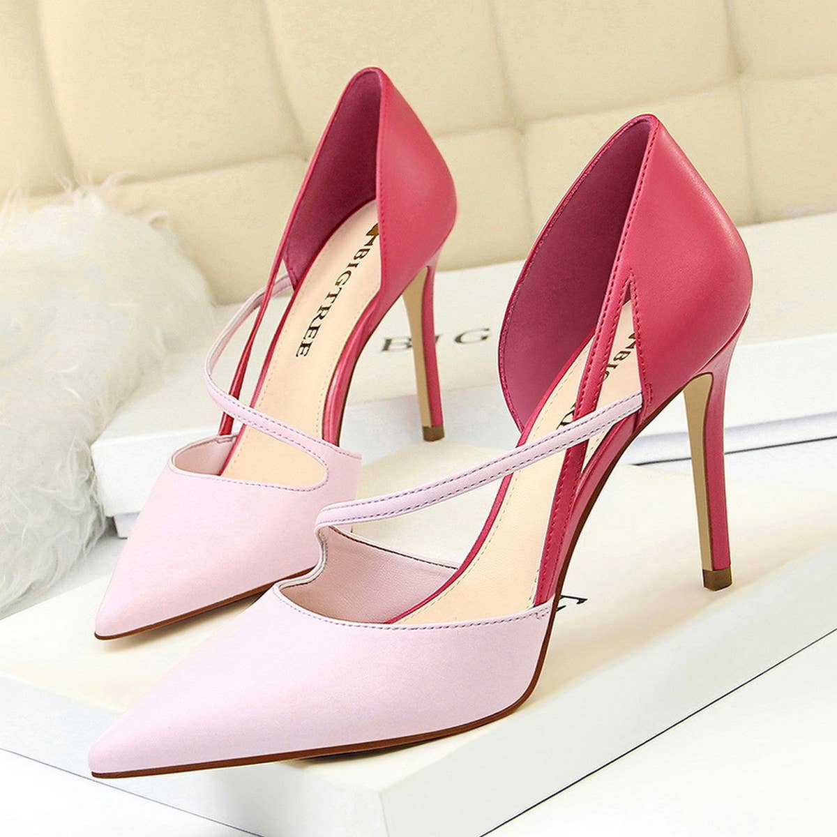 NEW POINTY COLOR MATCHING HOLLOW HIGH HEELS_CWSHH0054
