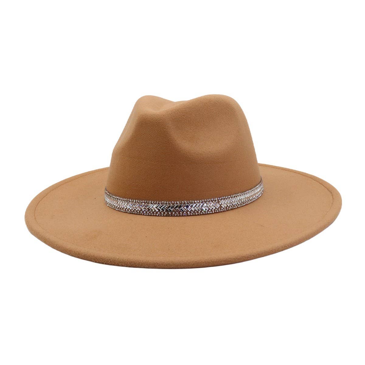 MEN WOMEN WOOL BLEND FEDORA HAT HEART TOP_CWAH04376