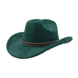 MEN WOMEN SUEDE COWBOY FEDORA ETHNIC DESIGN_CWAH04420