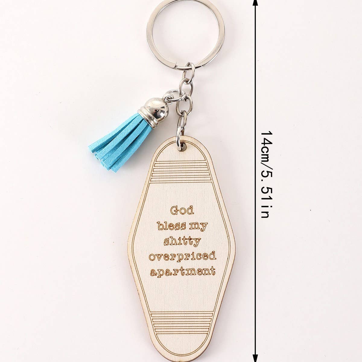 LETTER ENGRAVED WOODEN KEYCHAIN_CWMM0572