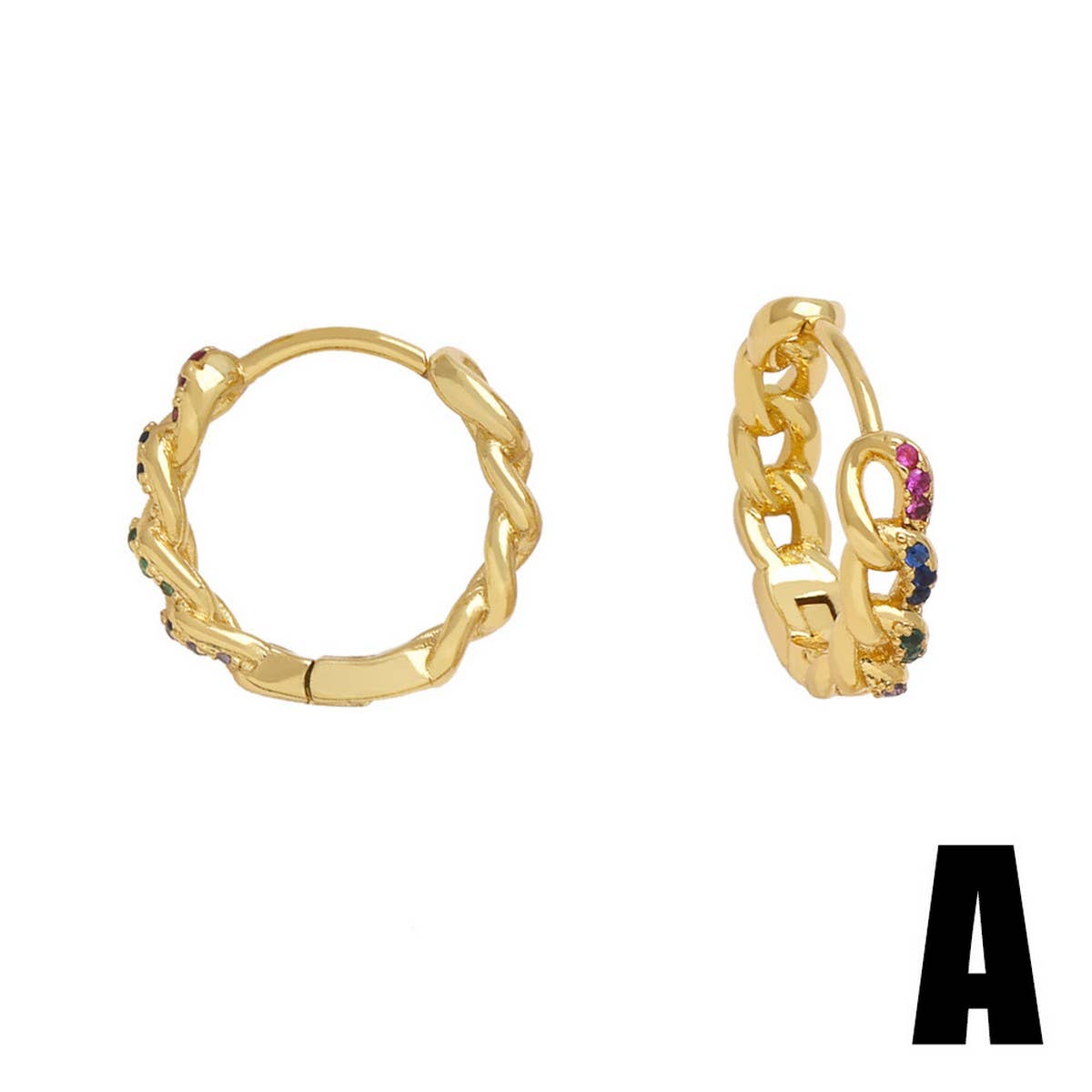 Versatile Round Gold-Plated Earrings And Studs