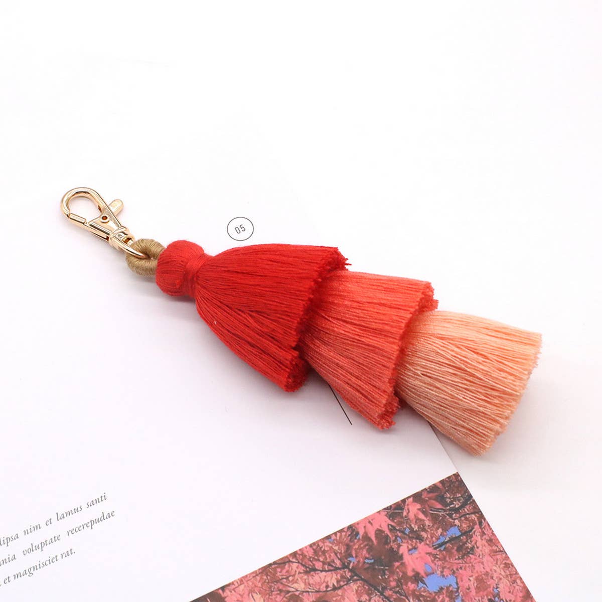 HANDMADE COTTON ROPE TASSEL KEYCHAIN_CWMM1558