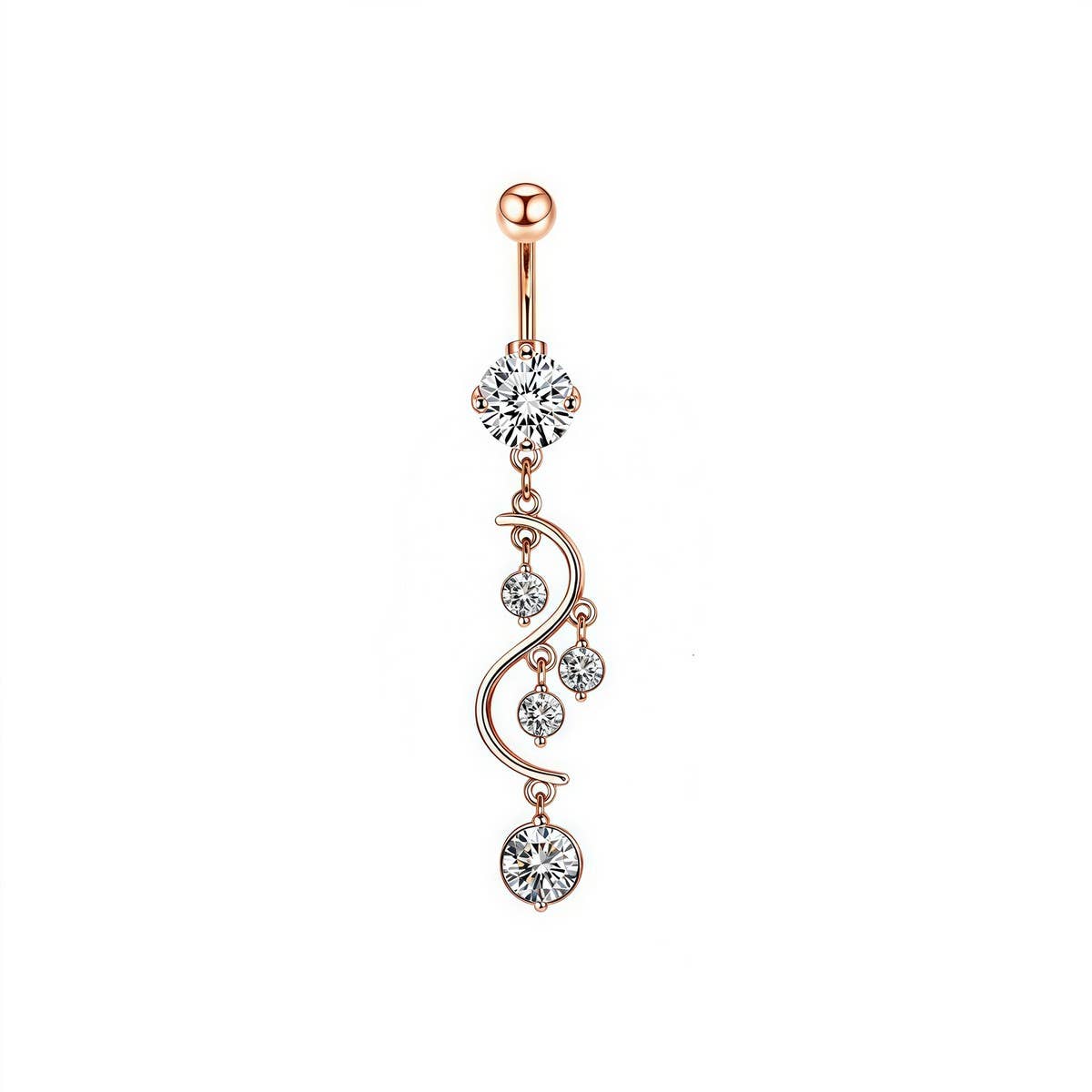 Zircon Tassel Belly Button Ring Piercing_Cwmm9451