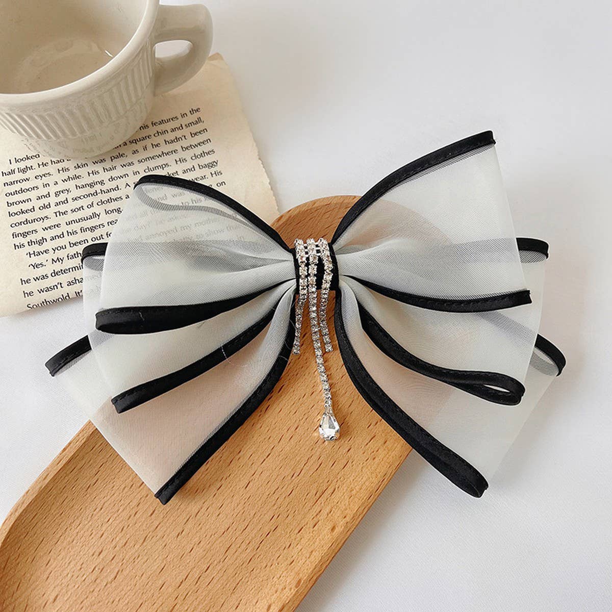 SIMPLE DIAMOND TASSEL BOW HAIRPINS_CWAHA1202