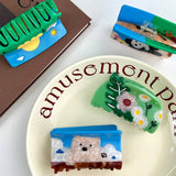 COLORBLOCK DOG ACETATE HAIR CLAW CUTE CLIP_CWAHA6023